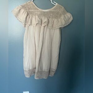 Elegant Cream Kids Dress with Lace Details